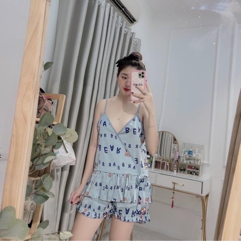 Đồ ngủ pyjama hàn quốc, chất vải lụa mềm mịn, Sam luxury