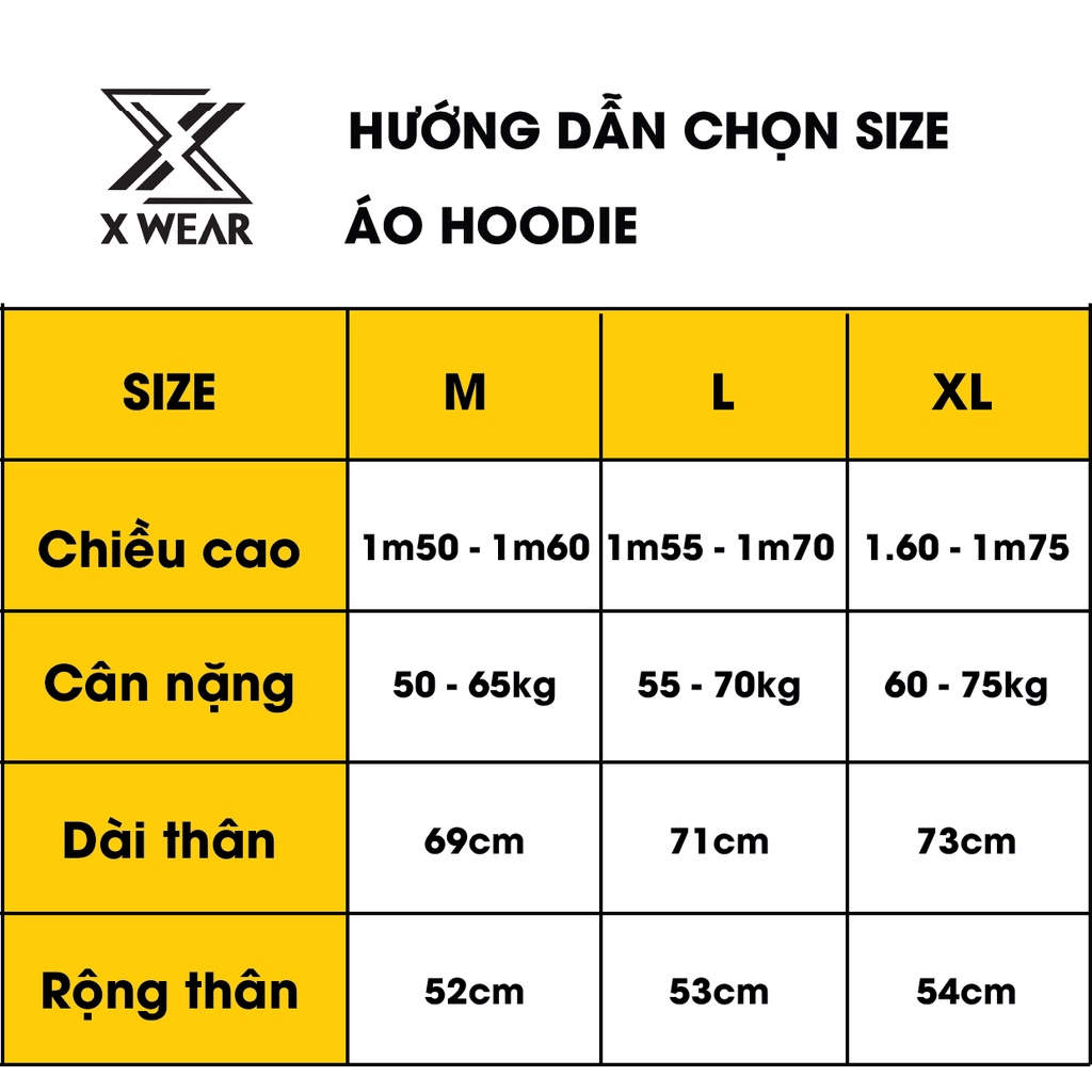 Áo hoodie unisex X WEAR nỉ bông có mũ oversite HD001