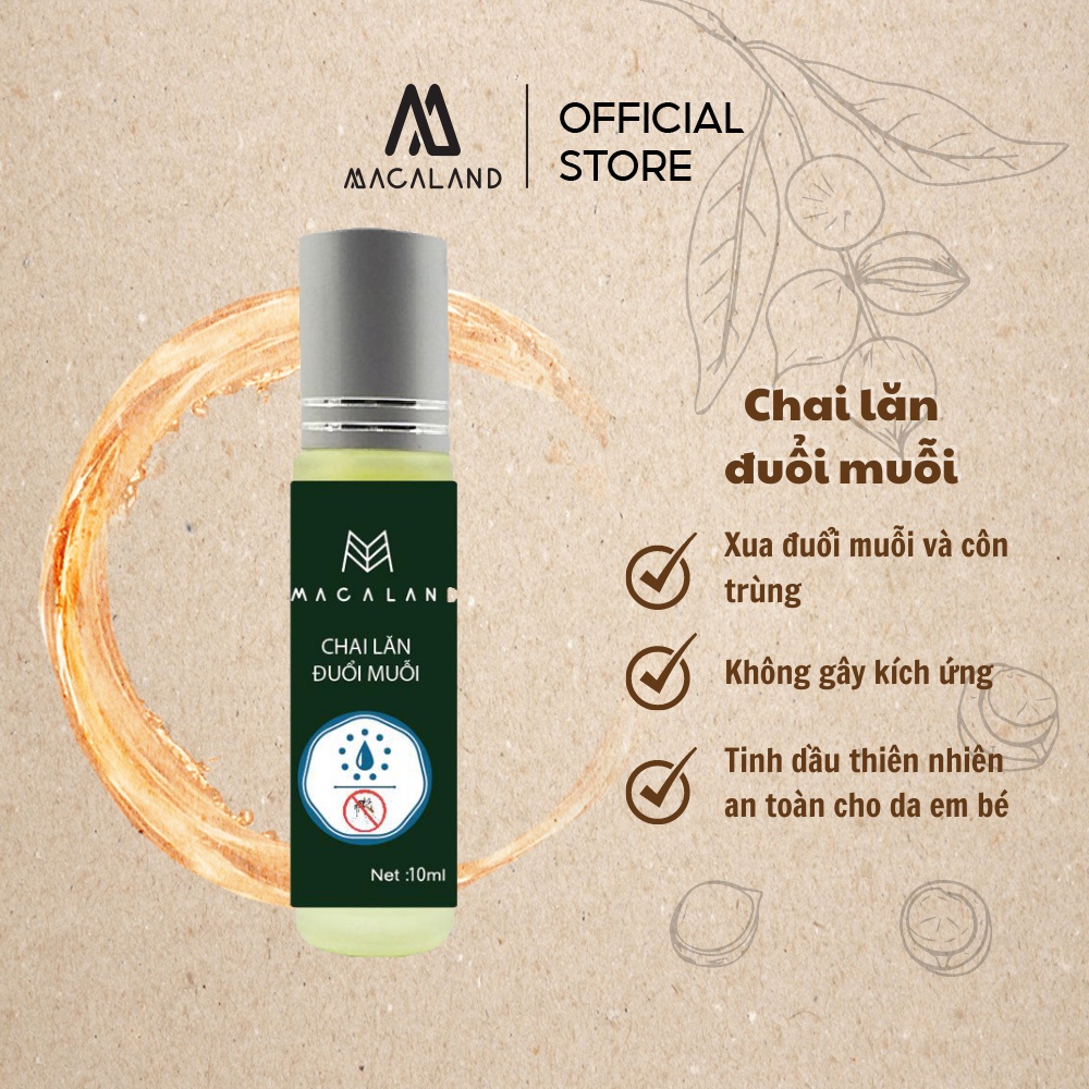 Chai lăn tinh dầu đuổi muỗi 10ml Macaland ngăn muỗi cắn em bé