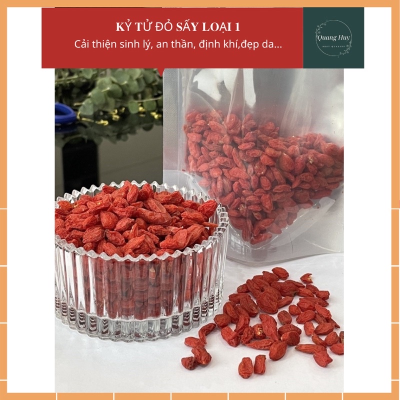 100gr Kỷ Tử Sấy Khô Loaị 1 (Câu Kỉ Tử) QUANGHUY Kỷ Tử Hạt Đều Đẹp Giúp Ngủ Ngon Đẹp Da