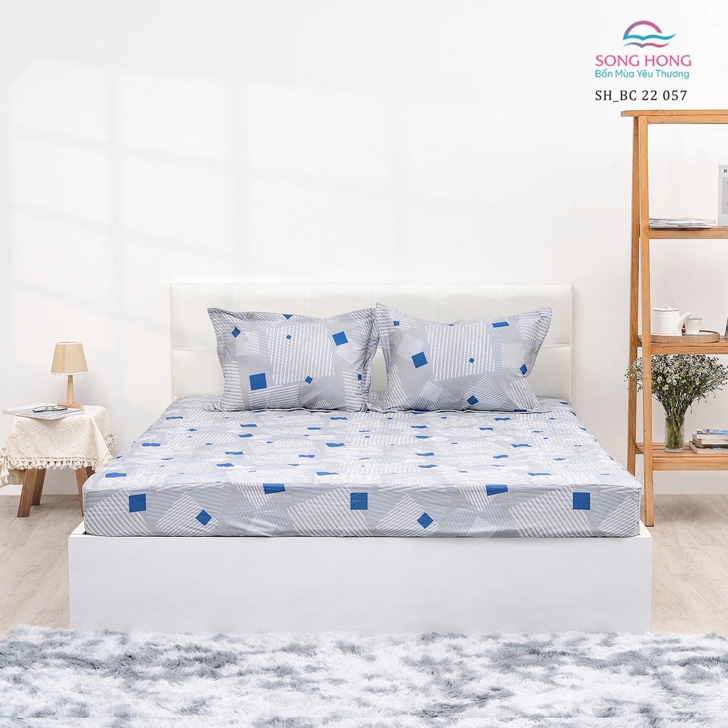 Bộ ga chun (k.chần) 1.2mx1.9m- Chất cotton - Sông Hồng chính hãng.