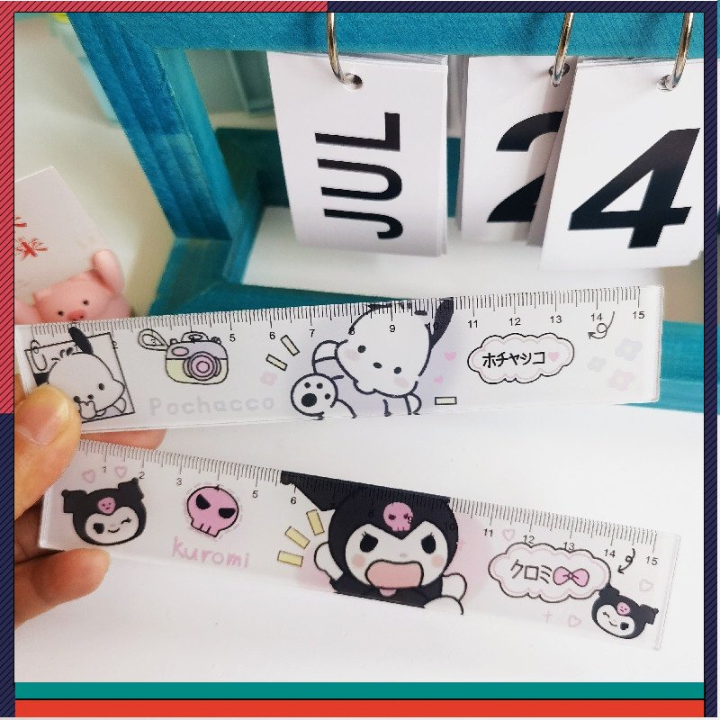 Thước Kẻ Hoạt Hình Kuromi Pochacco 15Cm Dành Cho Học Sinh