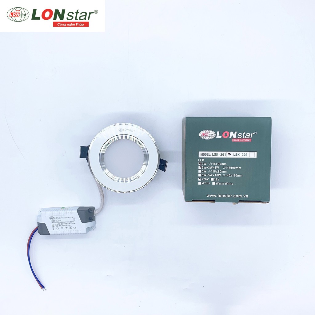 Đèn âm trần LED 5W - lỗ khoét 76mm Thương hiệu LONstar