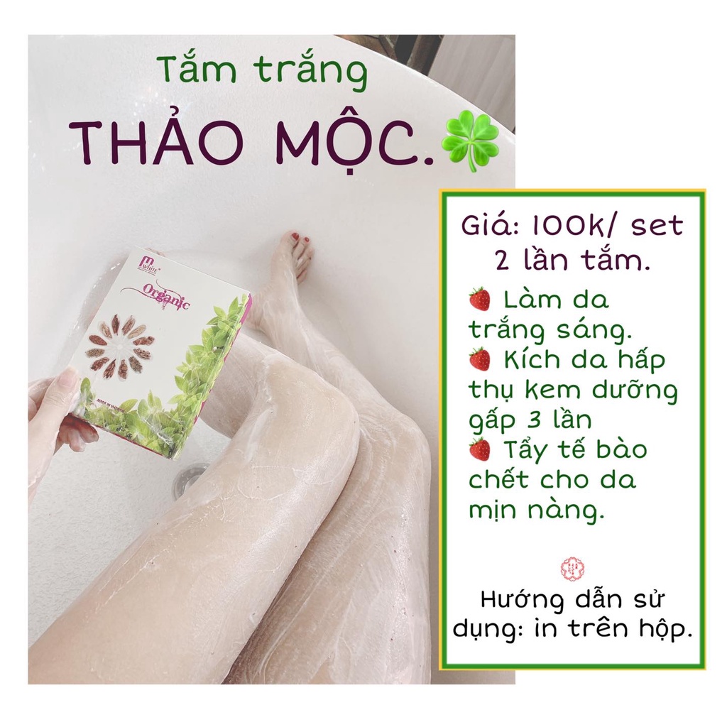 [CHÍNH HÃNG 2022] Set Tắm Trắng Thảo Mộc Oganic (100% an toàn, không tẩy, không bào mòn, không trắng ảo) | BigBuy360 - bigbuy360.vn
