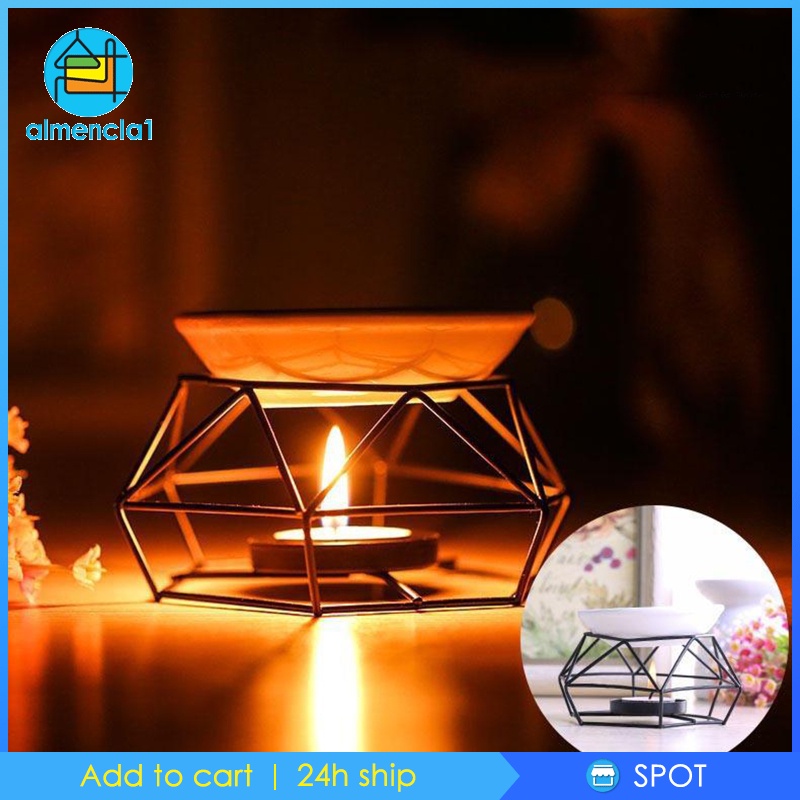 [ALMENCLA1] Aromatherapy Ceramic Oil Burner Tealight Holder Wax Melt Warmer Fragrance