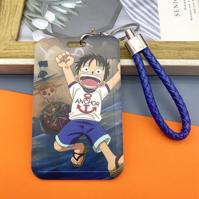 Dây Đeo Thẻ ID/Thẻ ID Bằng Silicon Họa Tiết Hoạt Hình One Piece Luffy