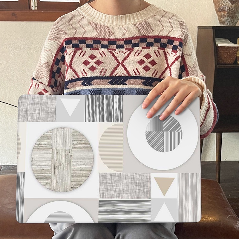 Ốp Máy Tính Bảng Họa Tiết Hình Học Có Bàn Phím Cho MacBook Air 13 A1466 A1369 2012-2017 Release M1 Pro 13 inch A2338 A2289 A2251 New Air13 A2337 A1932