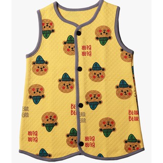 Áo Gile cho bé trai/bé gái Gấu 100% cotton - Olomimi Hàn Quốc
