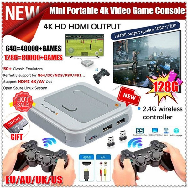 💕2021💕Máy Chơi Game Super Console X Pro 4K HD Retro dành cho PSP / PS1 / DC / N64-Tặng Kèm 2 Tay Cầm Chơi Game Không Dây