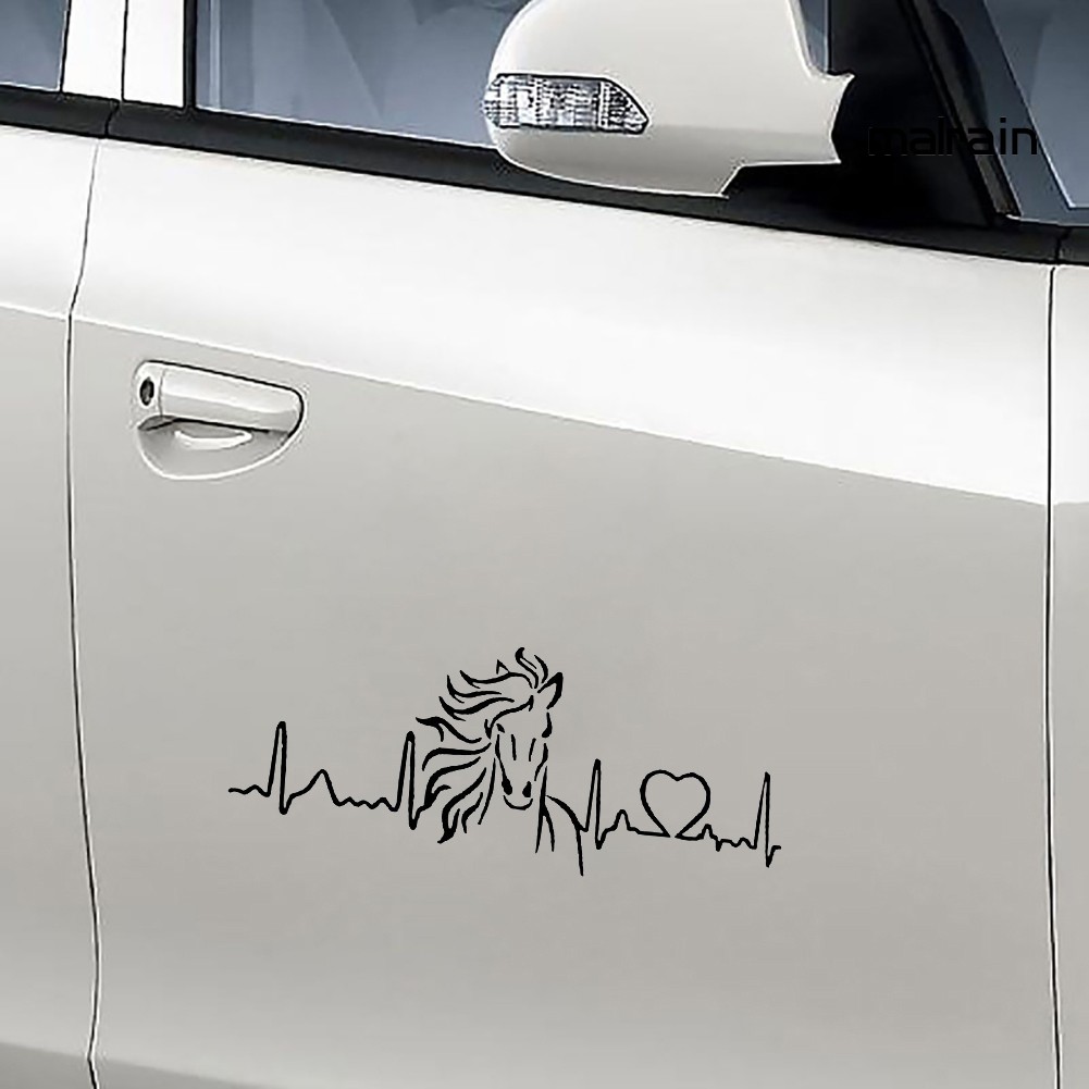 Hình Dán Cửa Xe Ô Tô Họa Tiết Nhịp Tim Trang Trí Độc Đáo Sáng Tạo