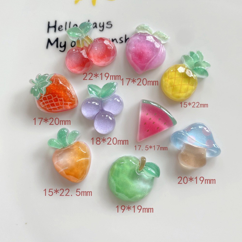 Bộ 10 Miếng Dán Nam Châm Hình Trái Cây Trang Trí Điện Thoại/Tủ Lạnh