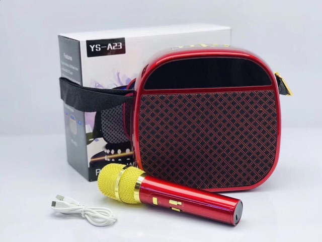 Loa Bluetooth xách tay ys-23 kèm Mic hát karaoke k dây 