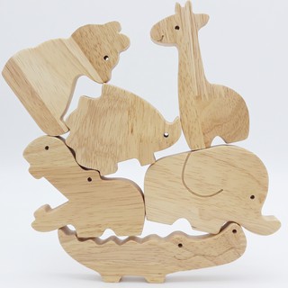 Đồ chơi mô hình gỗ- Bộ 6 con thú (cỡ lớn)-Đồ chơi giáo dục-Đồ chơi handmade