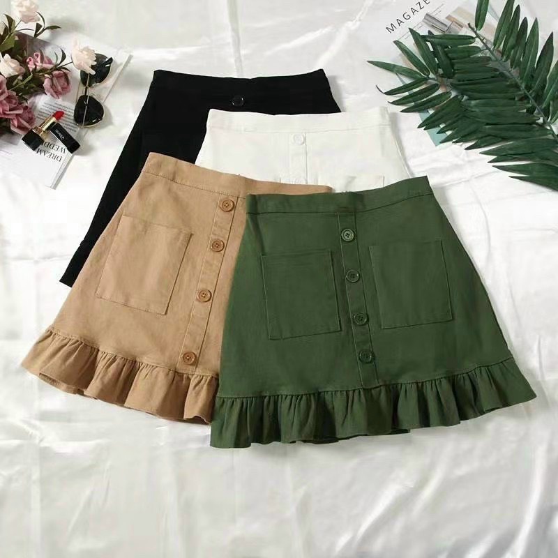 Chân váy chữ A kaki đuôi cá phối cúc phong cách trẻ trung CV243 SUTANO