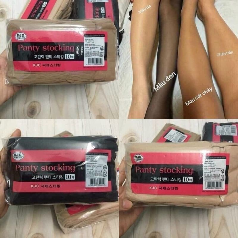 Quần Tất Panty Stocking Hàn Quốc siêu dai cho nữ set 10 chiếc 3 màu đen, da chân, cát cháy- Jess18 Săn Sale