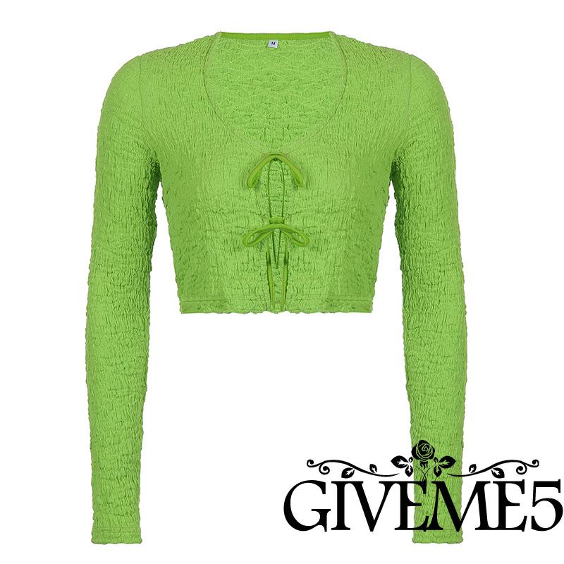 Áo croptop tay dài màu sắc thời trang dành cho nữ