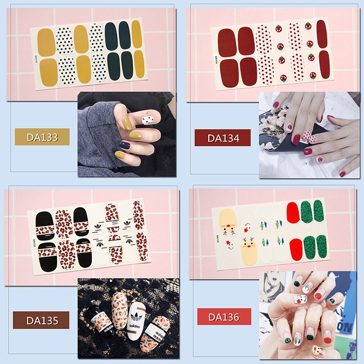 Nail Wraps Set Dán móng tay 14 miếng nhiều mẫu DA121-140