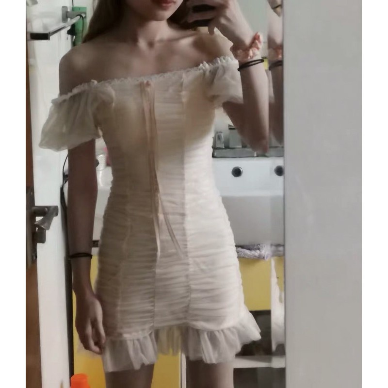 sẵn JANE'S Đầm voan lưới xếp nhún cổ tích viền bèo nhỏ ôm body tôn dáng HÀNG QUẢNG CHÂU chất đẹp J0040 kèm ảnh khách | BigBuy360 - bigbuy360.vn