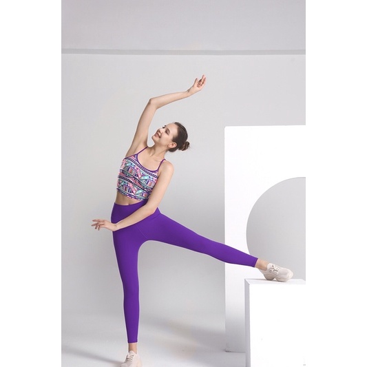 Bộ Tập Yoga Gym Hoạ Tiết 3D Croptop Thổ Câm S39