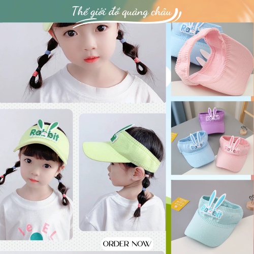 Mũ Lưỡi Trai Tai Thỏ Hở Chóp Bé Gái - Hàng Quảng Châu Cao (M14)