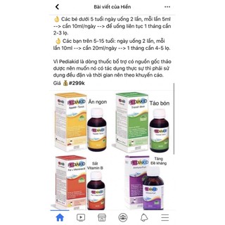 Siro Pediakid Pháp 125ml cho bé 6m+