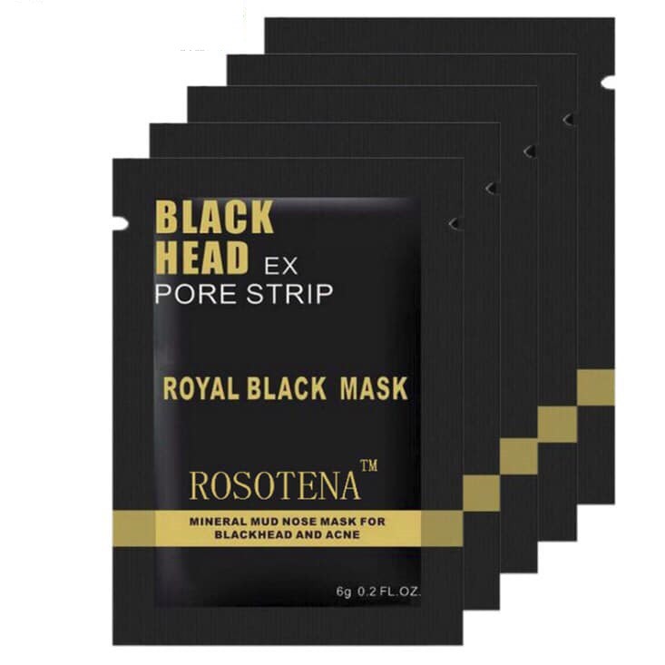 Mặt nạ lột mụn đầu đen Black Head Ex Pore Strip Rosotena, gel lột mụn, bùn khoáng lột mụn cánh mũi - gói 6g