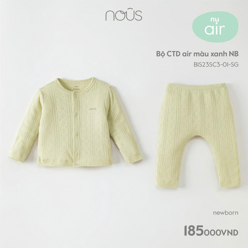 Bộ quần áo cài thẳng sơ sinh Nous Air - Velours