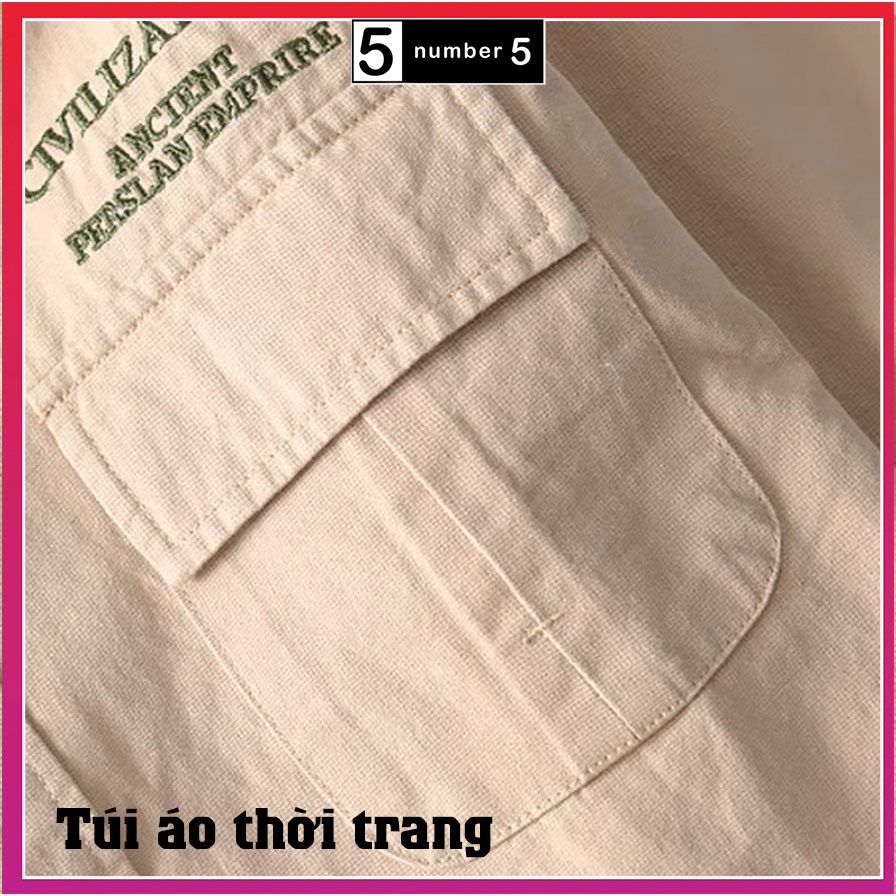 Áo Sơ Mi Basic 2 Túi Ngực Chất Kaki Cao Cấp, Áo Sơ Mi Nam Nữ Cực Đẹp
