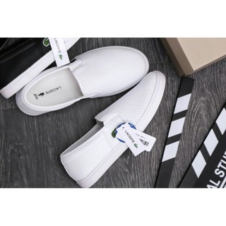 Giày lười nam lacoste màu trắng