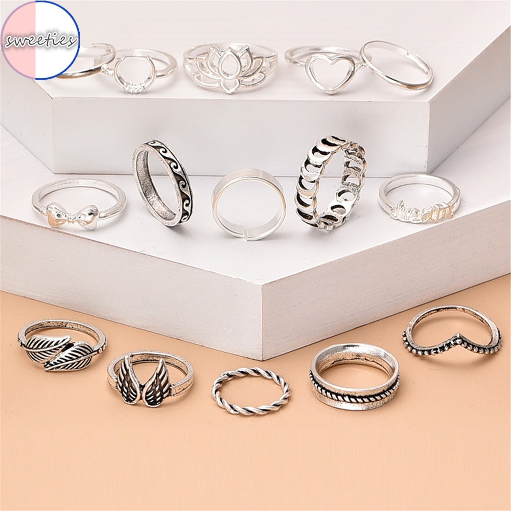 Bộ 15 Nhẫn Đeo Đốt Ngón Tay Nhiều Kiểu Phong Cách Boho Thời Trang Cho Nữ