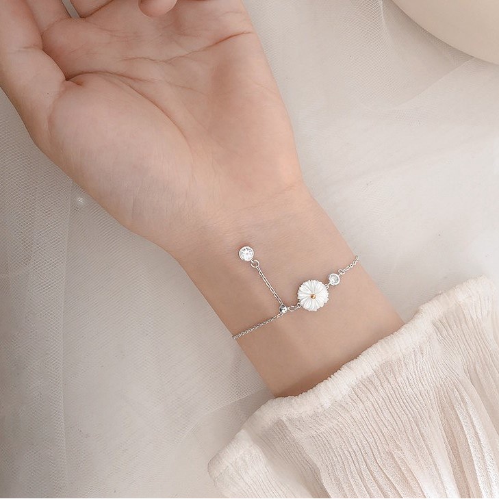 Lắc tay_Vòng tay Cúc họa mi siêu xinh Bạc 925 cao cấp_𝑨'𝑹𝑶𝑪𝑯 𝑺𝑯𝑶𝑷 𝑪𝒂𝒎 𝒌𝒆̂́𝒕 𝑩𝑨̣𝑪 𝒄𝒉𝒖𝒂̂̉𝒏 100%
