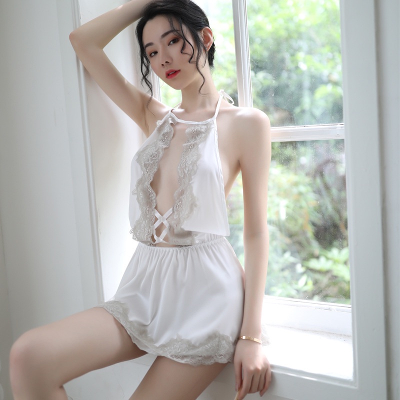 Đầm ngủ 2 dây phối ren gợi cảm 5115