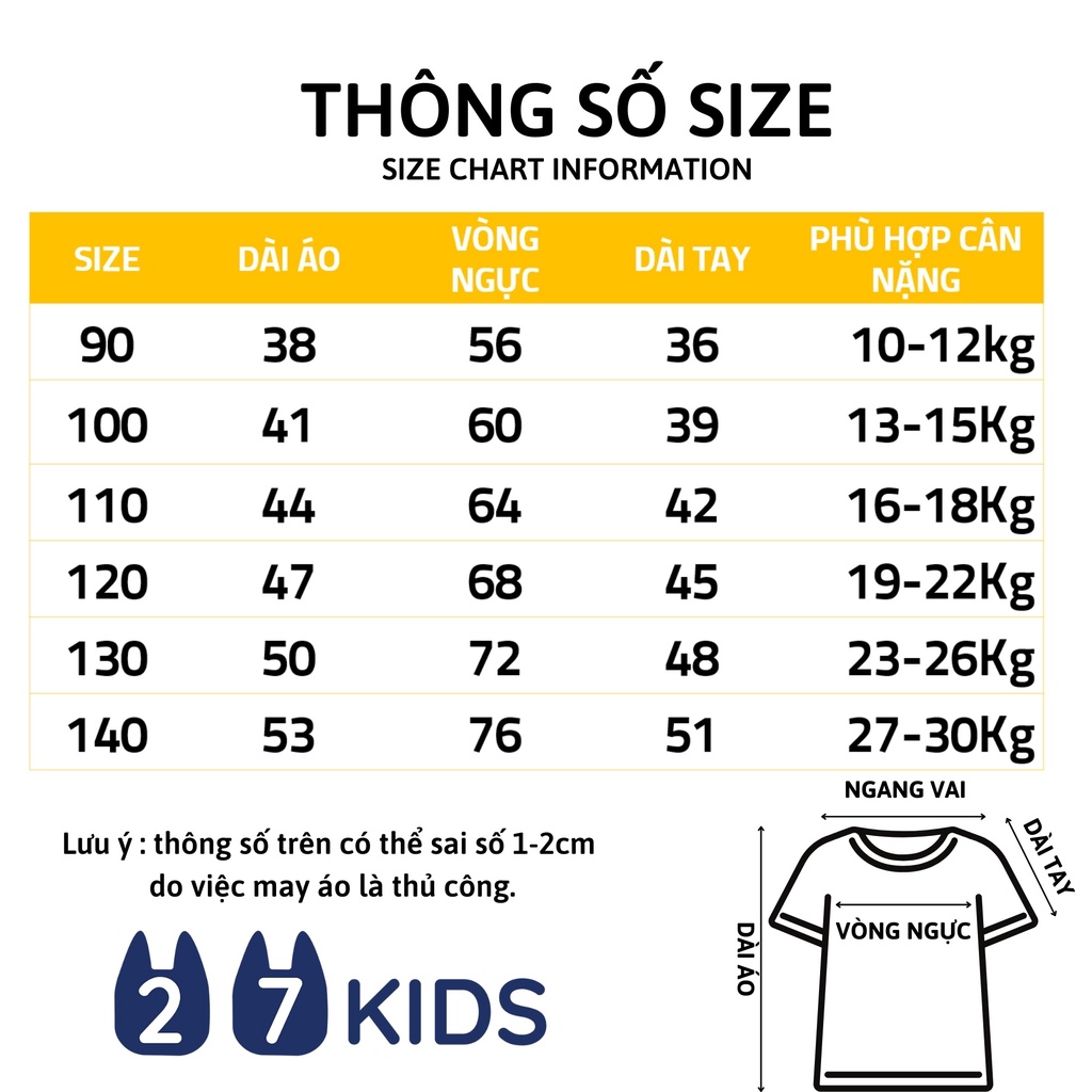 Áo thun dài tay bé trai 27Kids áo thu đông nam 100% Cotton cho trẻ từ 2-10 tuổi BLTS5
