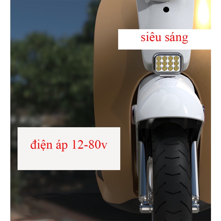 Đèn trợ sáng xe máy c8 mắt lắp mọi loại xe