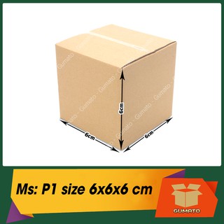 Size 6x6x6 cm, hộp giấy thùng carton gói hàng tại Gumato
