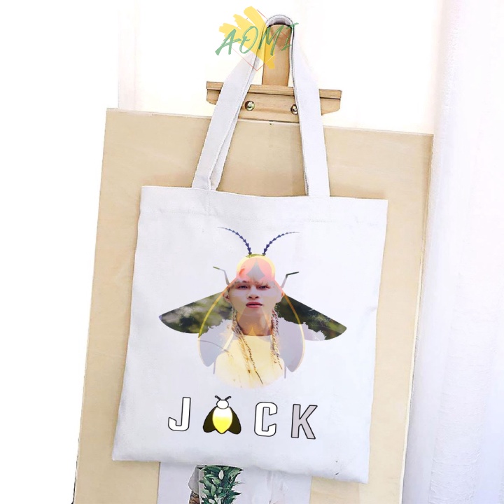 [Nhiều mẫu Đẹp] TÚI VẢI ĐEO VAI JACK 1 TOTE CANVAS BAG CÓ KHÓA KÉO SIZE LỚN 33x38cm AOMIVN PHONG CÁCH CÁ TÍNH HOT TREND