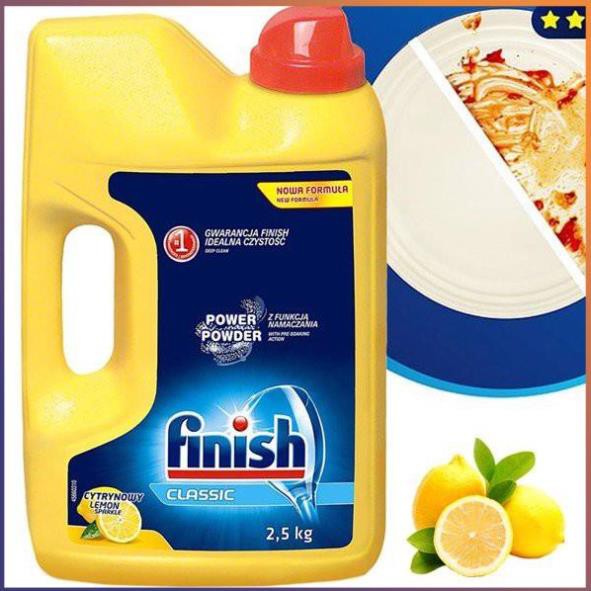 Bột Rửa Bát FINISH 2.5kg Hương Chanh - Finish Dishwasher Power Powder Lemon Sparkle