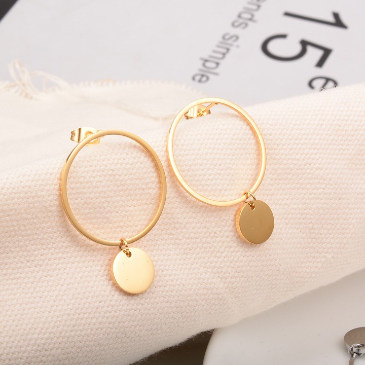 Bông Tai Hình Tròn Titan Ko Đen Cao Cấp TT 2117 - TT 2117