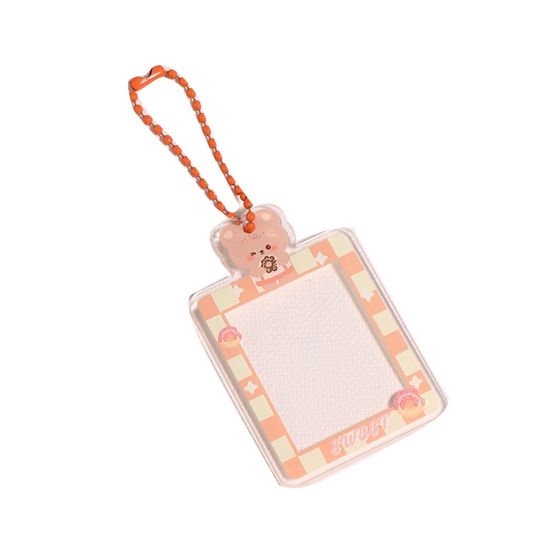 Móc Khóa 1Inch Bằng Acrylic Trong Suốt Dễ Thương Kèm Móc Treo Túi