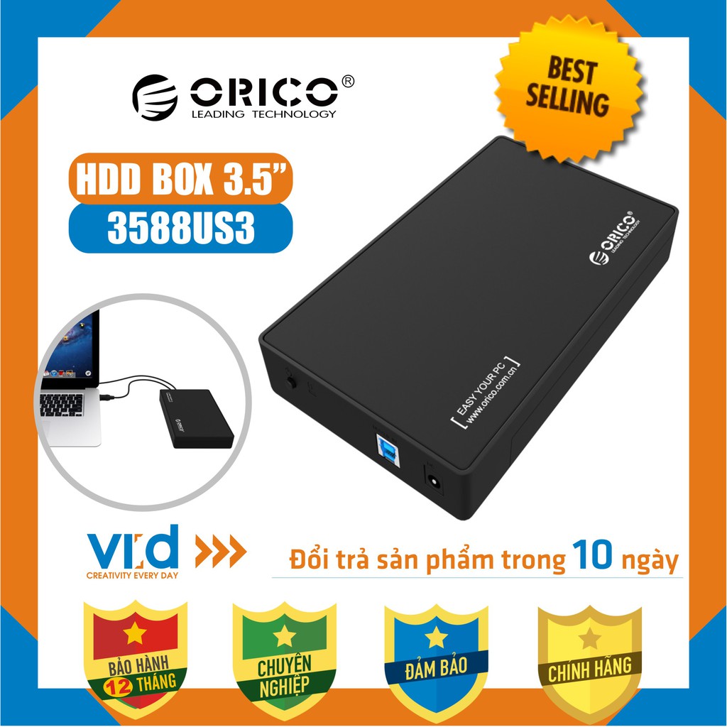 Box ổ cứng Orico 3588US3 3,5 inch SATA III USB 3.0 - Sản phẩm chính hãng - Bảo hành 12 tháng !!!
