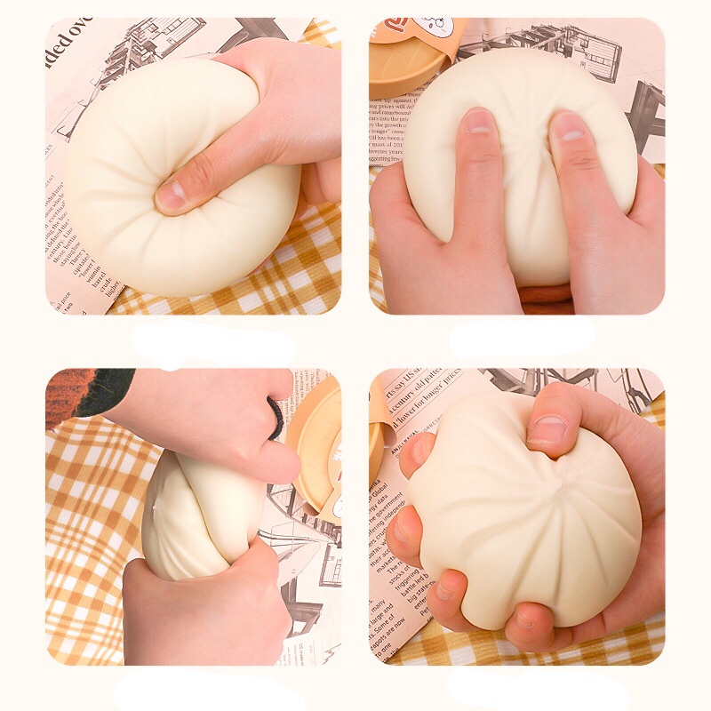 Đồ chơi squishy bánh bao, dimsum, bánh màn thầu giúp giảm căng thẳng, bé chơi nấu ăn