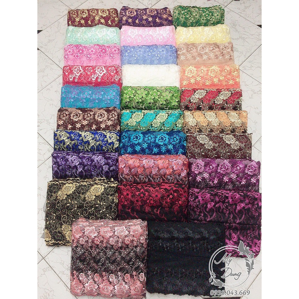 [Nhiều màu] Dây ren Lưới 2 biên 2 màu 24F (Dây dài 13,5 mét) - MS 938782