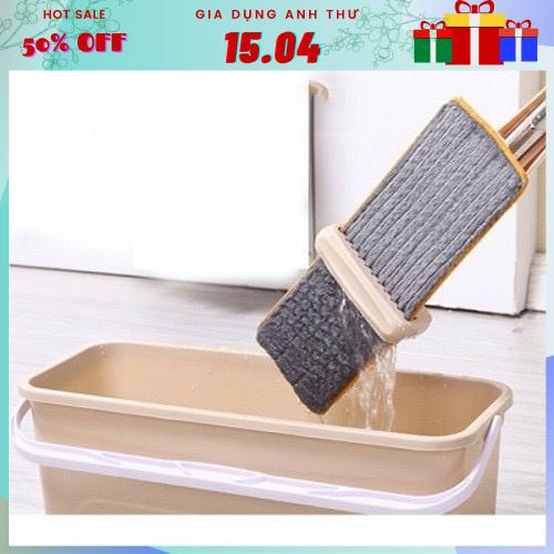 [Rẻ vô địch] Cây Lau Nhà Tự Vắt Phẳng Thông Minh Spin Mop Xoay 360 Độ