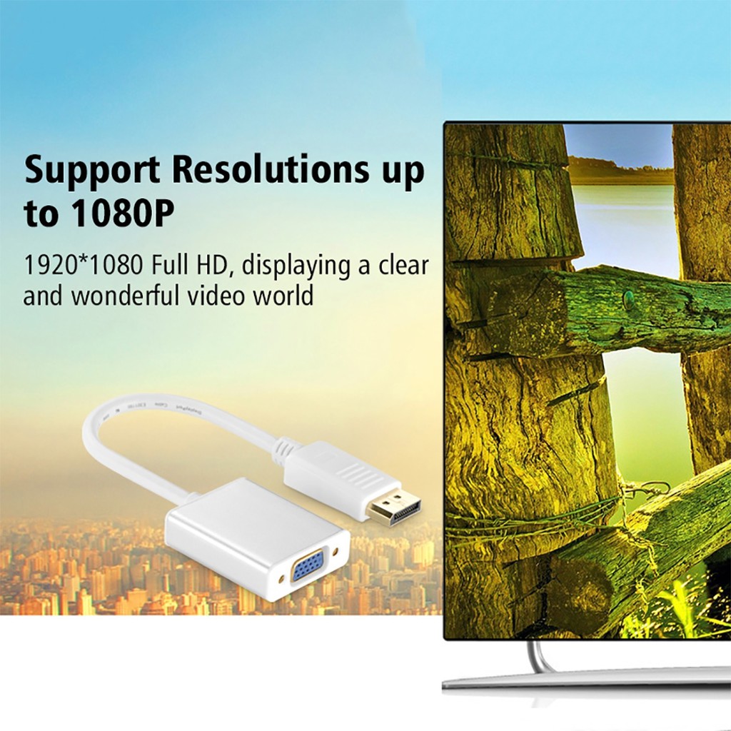 Bộ Cáp Chuyển DisplayPort Sang VGA Cao Cấp | UGREEN DP106 Chính Hãng | Hỗ trợ FullHD 1080p@60Hz