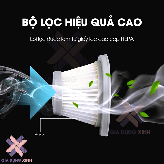 Lõi Lọc HEPA Thay Thế Cho Máy Hút Bụi Cầm Tay DEERMA DX118C, Chính Hãng