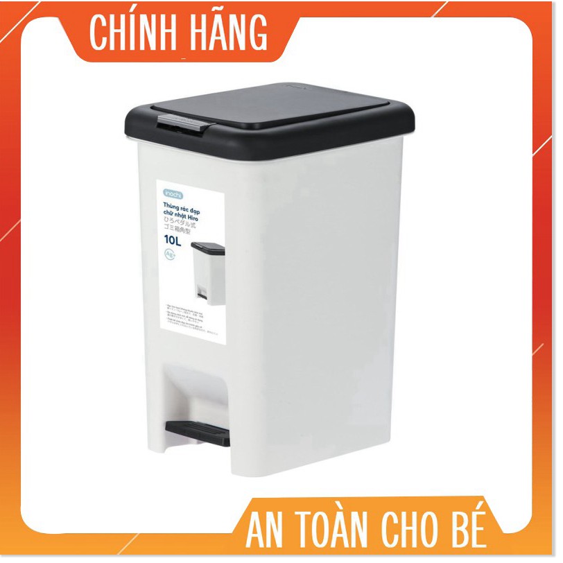 Thùng rác đạp chữ nhật Inochi 10L (tiêu chuẩn Nhật Bản)