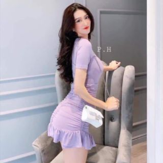 Đầm đen cổ vest chốt live 150k