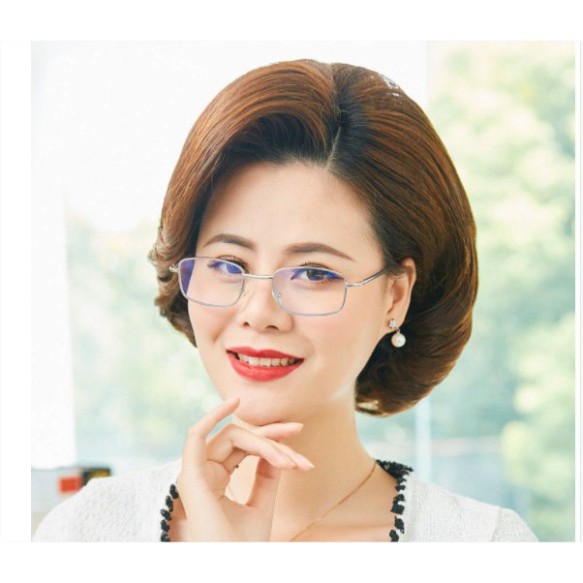 Kính lão thị gập gọn kính viễn thị nam nữ nửa viền màu bạc sáng sang trọng cao cấp Nhật bản