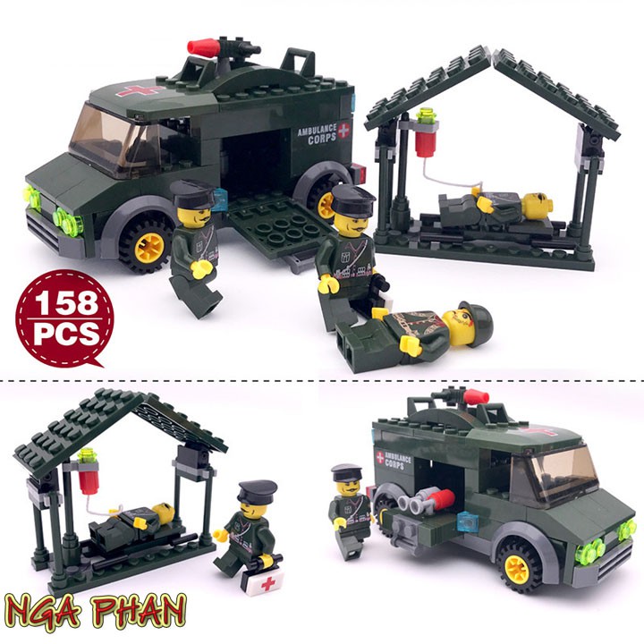 Xe Cứu Thương Quân Đội 158 Tiết City Lego Kazi Đồ Chơi Xếp Hình Lắp Ráp