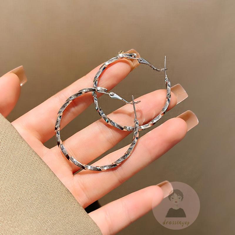 Khuyên Tai Vòng Xoắn Bóng Cao Cá Tính Cho Nữ